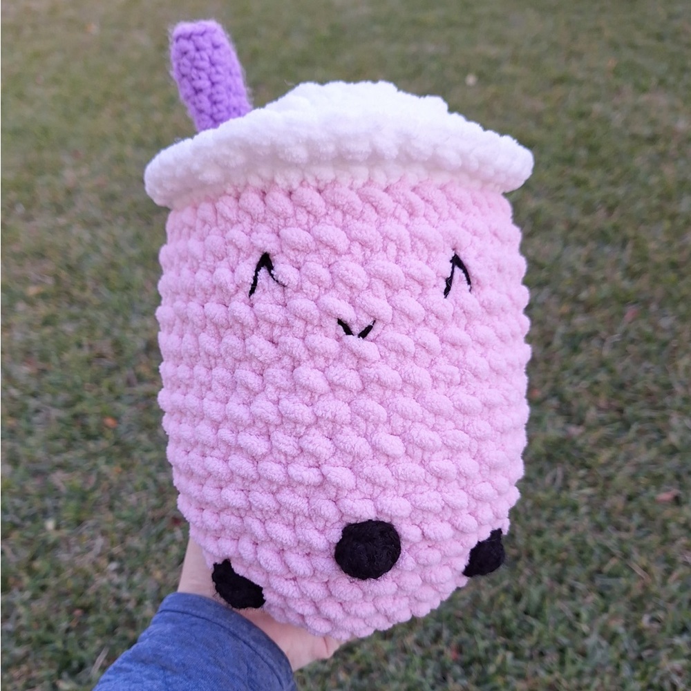 🧋Handmade Milk Tea Boba Crocheted Plushie - Picture 3 of 9